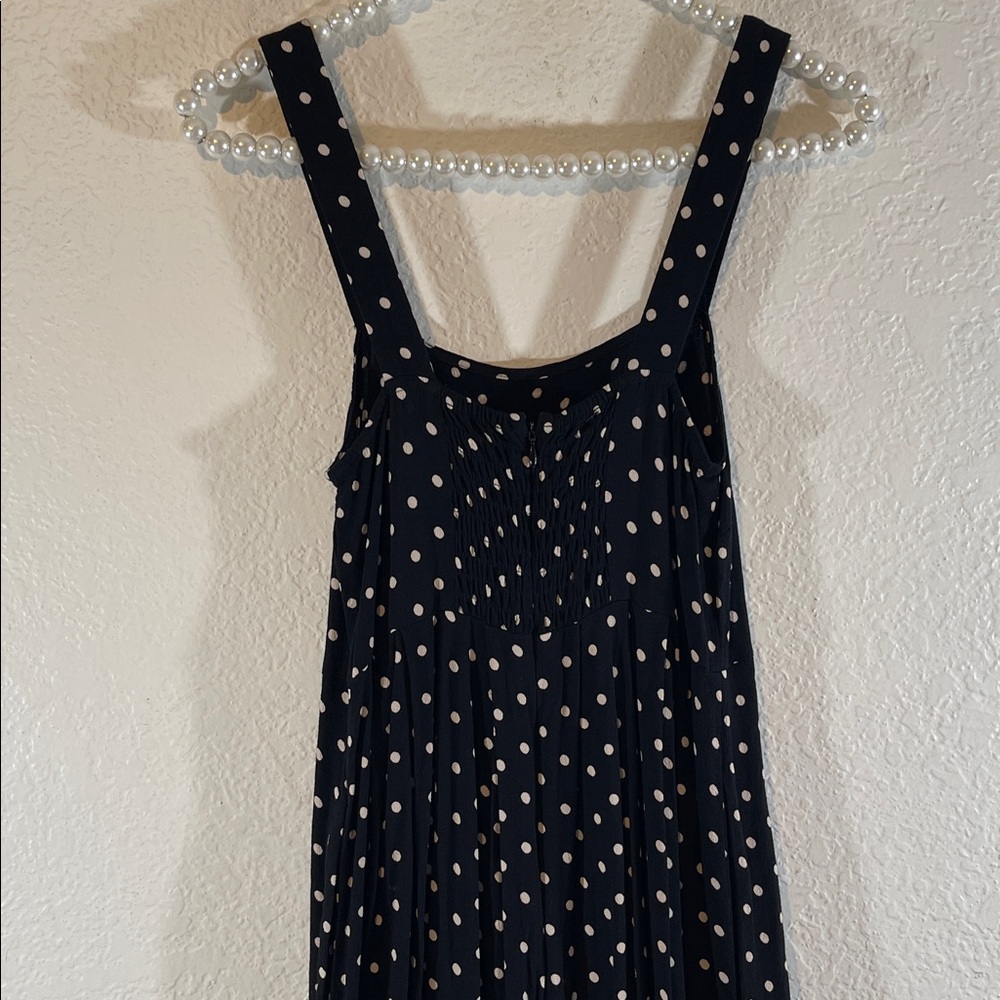 MADEWELL Tank Wide-Leg Jumpsuit in Polka Dot Black & White With Pockets Size 00 - Picture 7 of 13